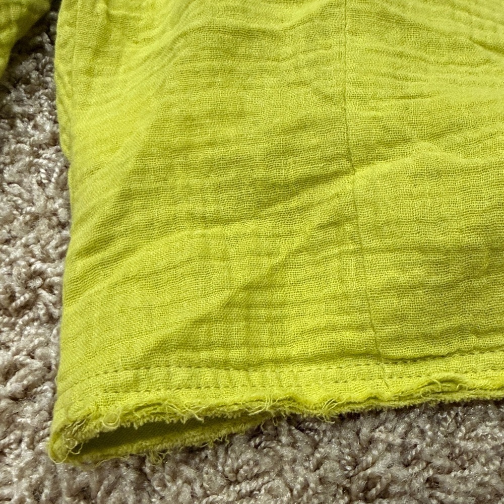 Lulus Lime Green Women's Tie-Front Top Cotton Small - Picture 6 of 6